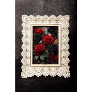 Vintage Style Victorian Shabby Chic Flower Lace Scalloped Baroque Gold Art Deco